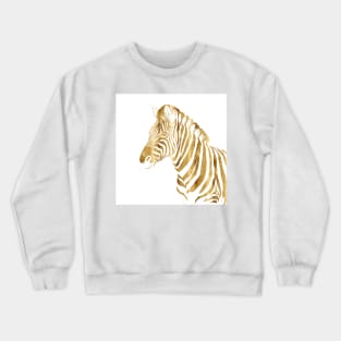 Modern Gold White Zebra Animal Safari Design Crewneck Sweatshirt